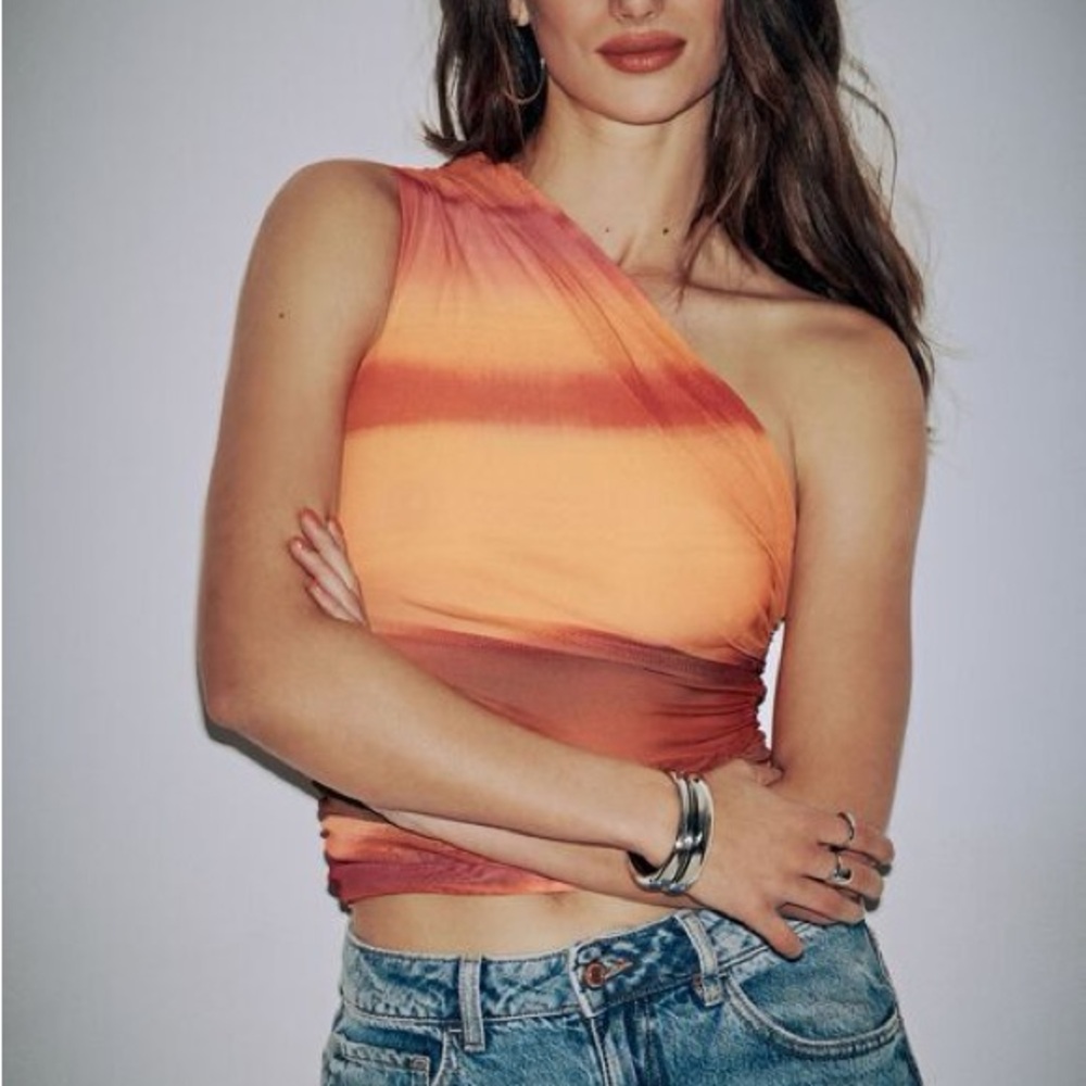 NWT Dynamite Sunset One-Shoulder Top